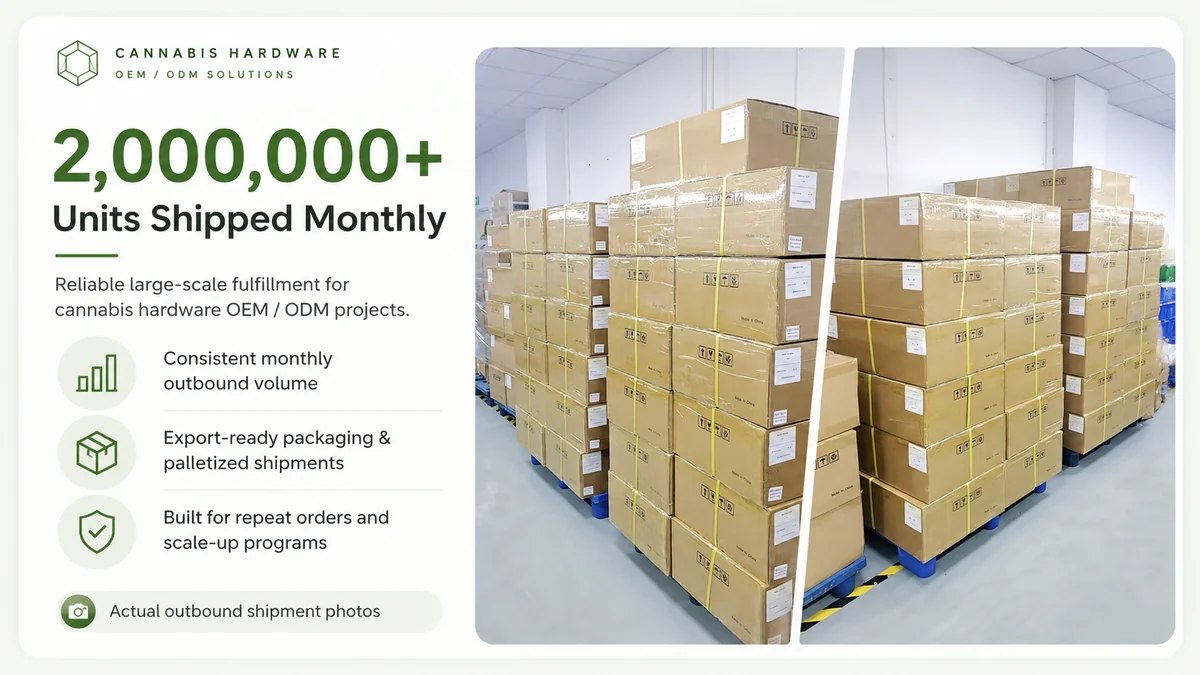 Outbound fulfillment for cannabis hardware OEM and ODM programs