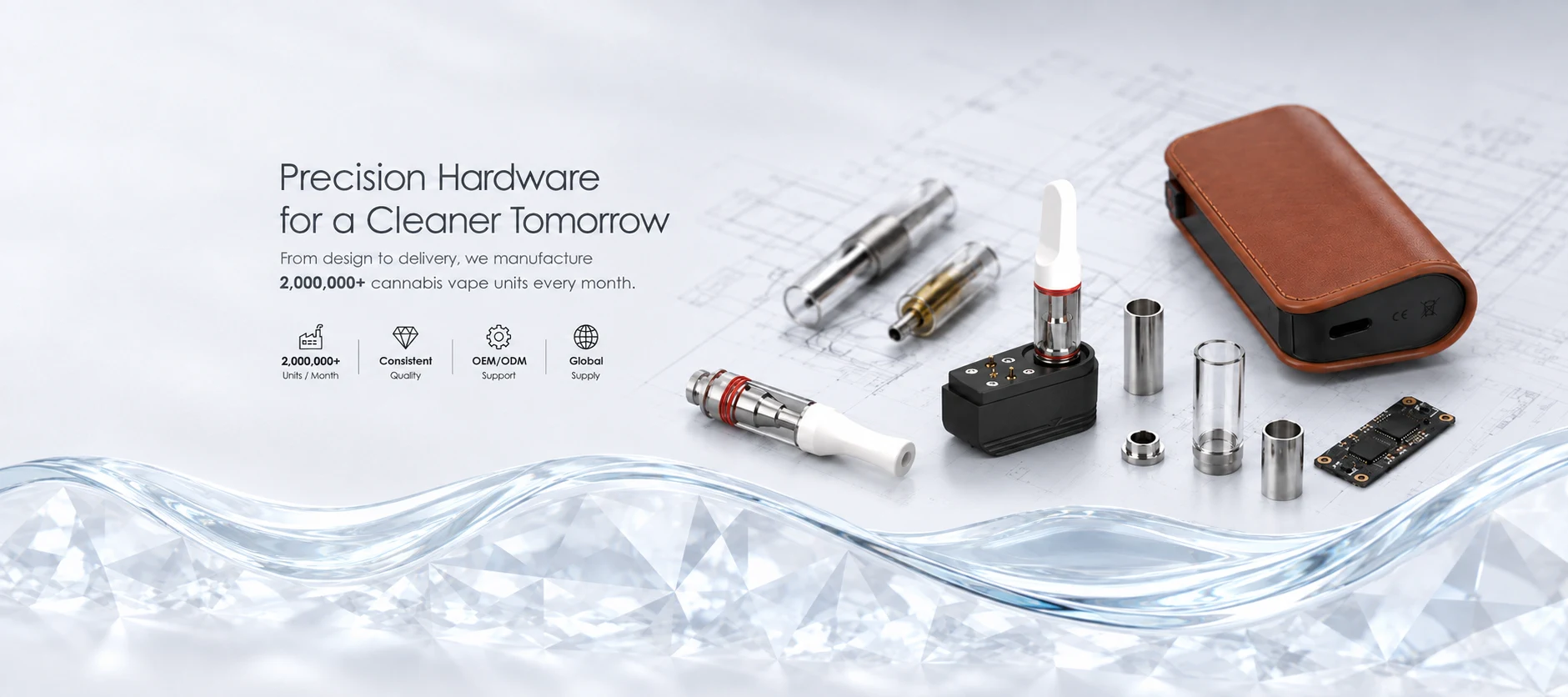 CLEARVAPE cannabis hardware engineering and manufacturing banner