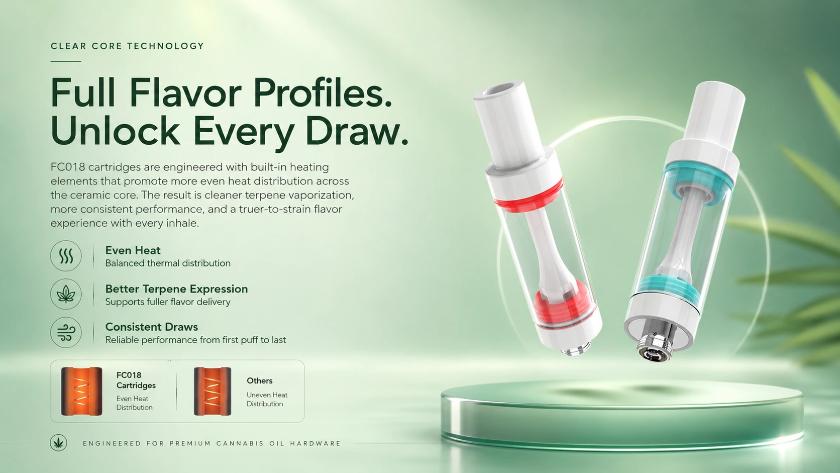 Cannabis oil cartridge flavor performance graphic
