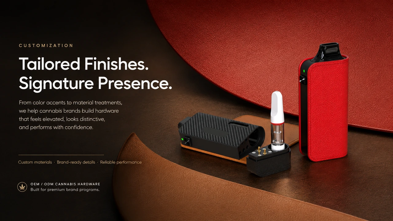 Custom cannabis vape hardware with premium material finishes