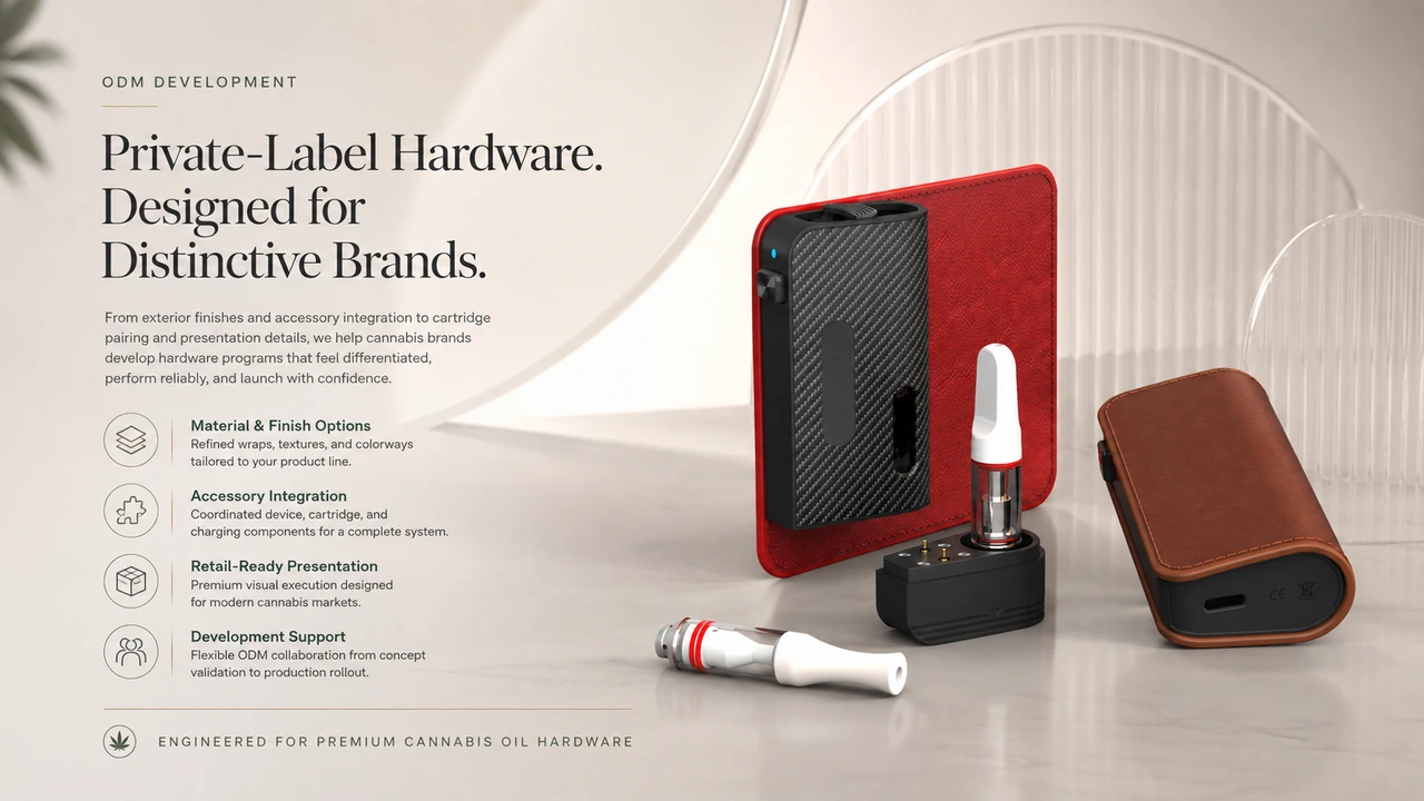 Private-label cannabis vape hardware with finish options