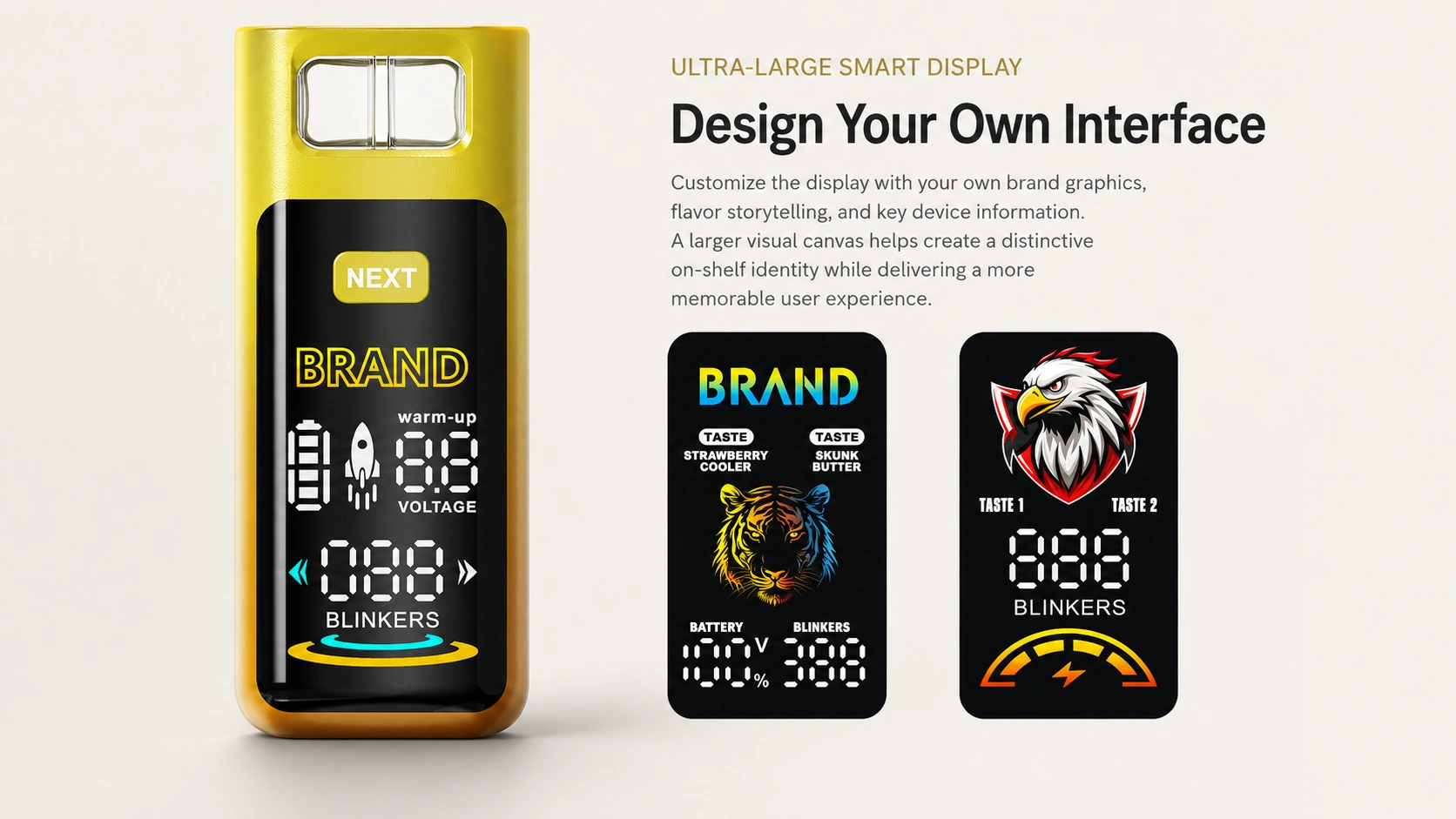 Candy Bar smart display with custom interface concepts