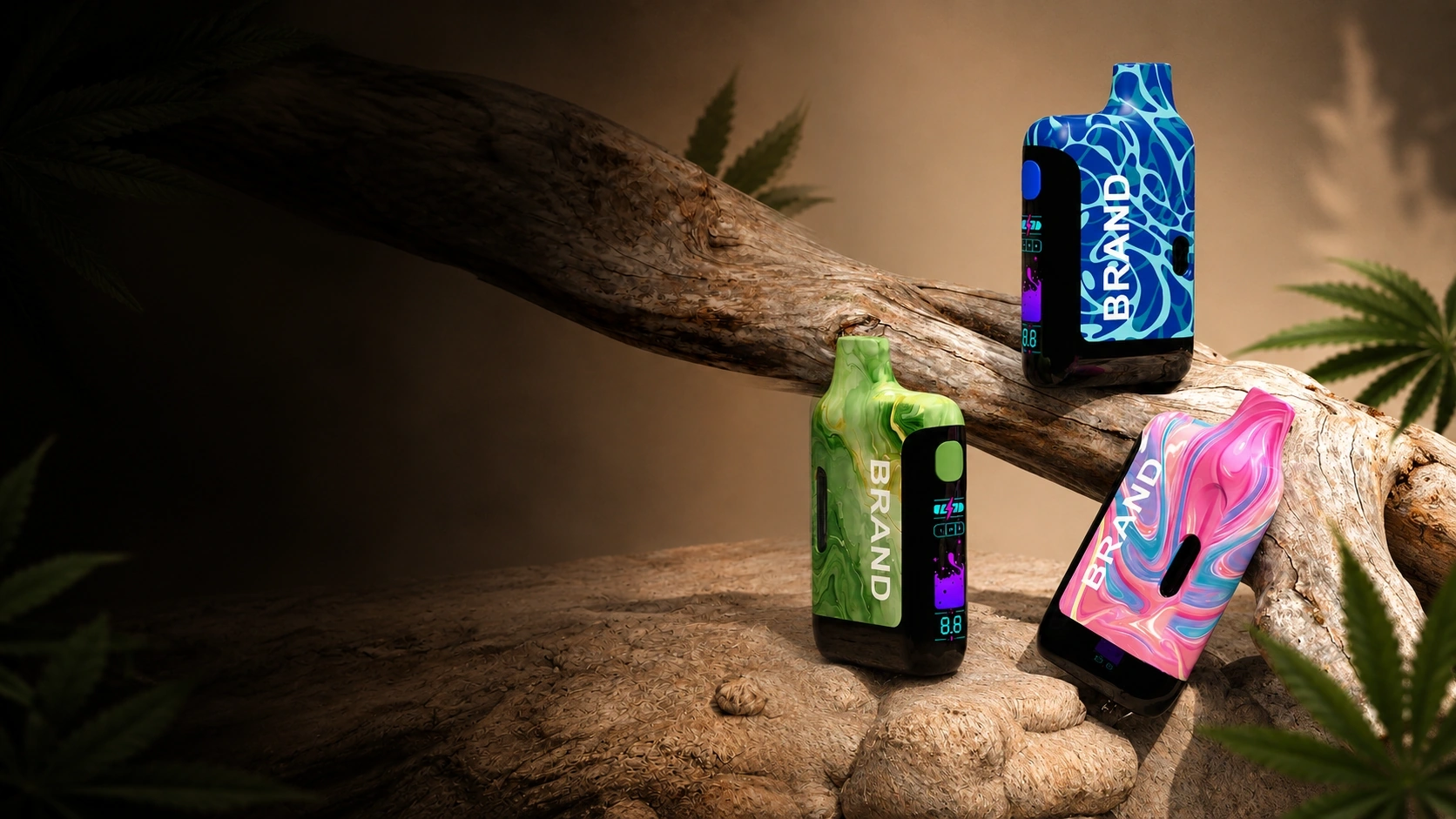 Graffiti cannabis vape hardware with custom design identity