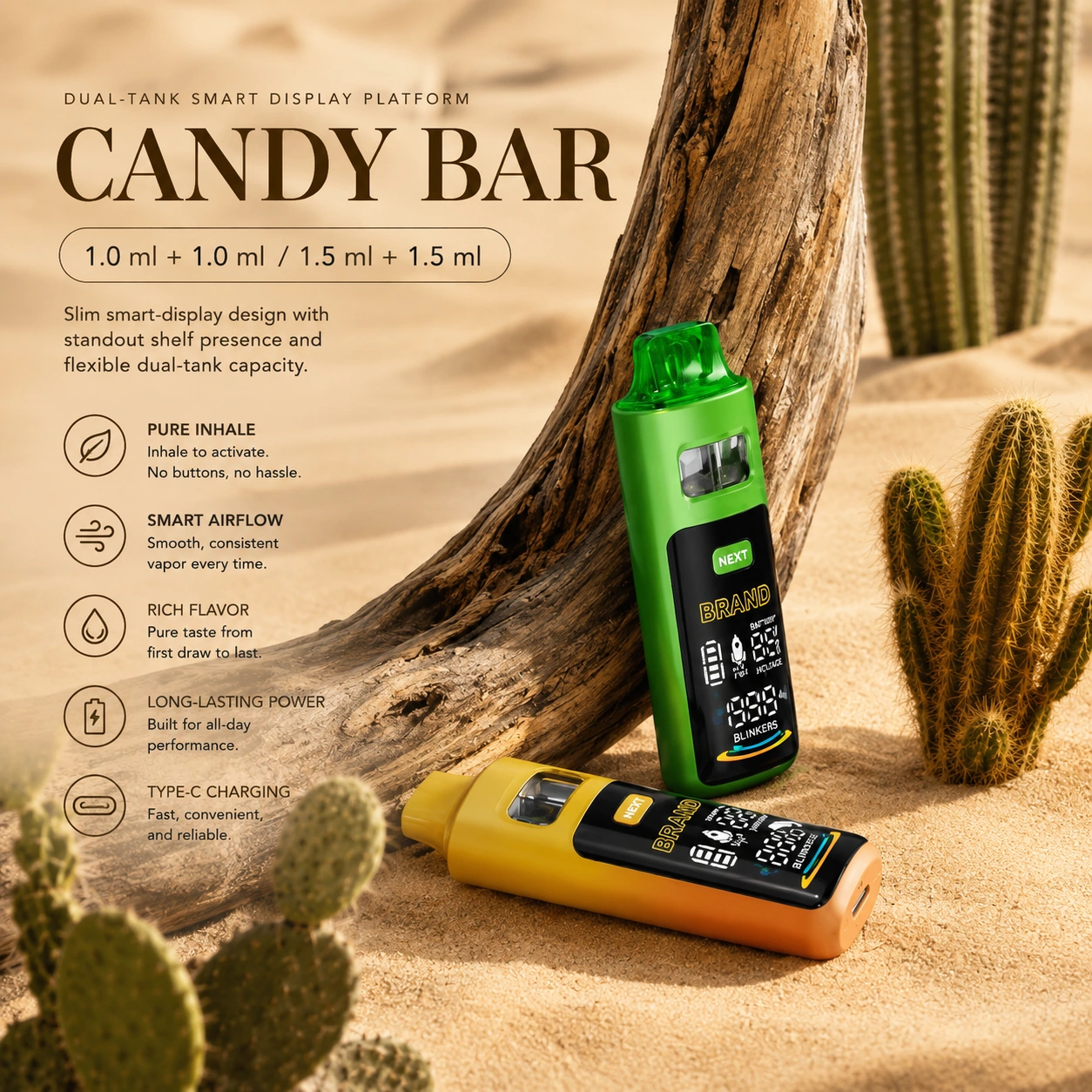 Candy Bar Platform cannabis vape hardware design concept