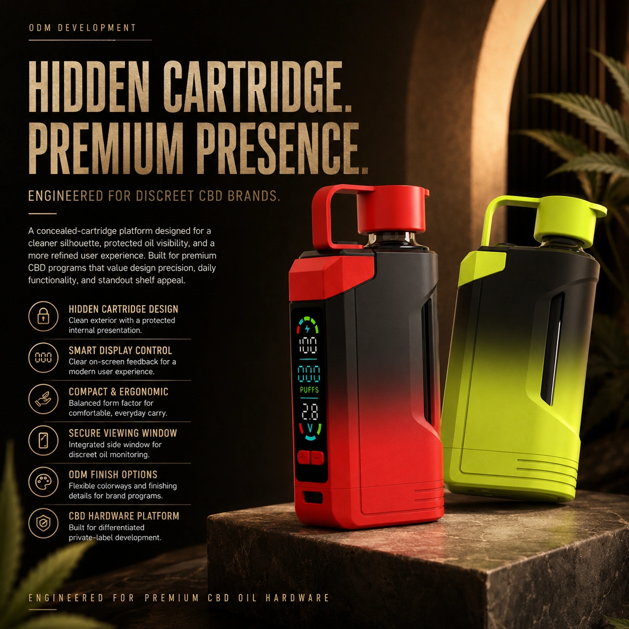 Hidden Cartridge cannabis vape hardware design concept