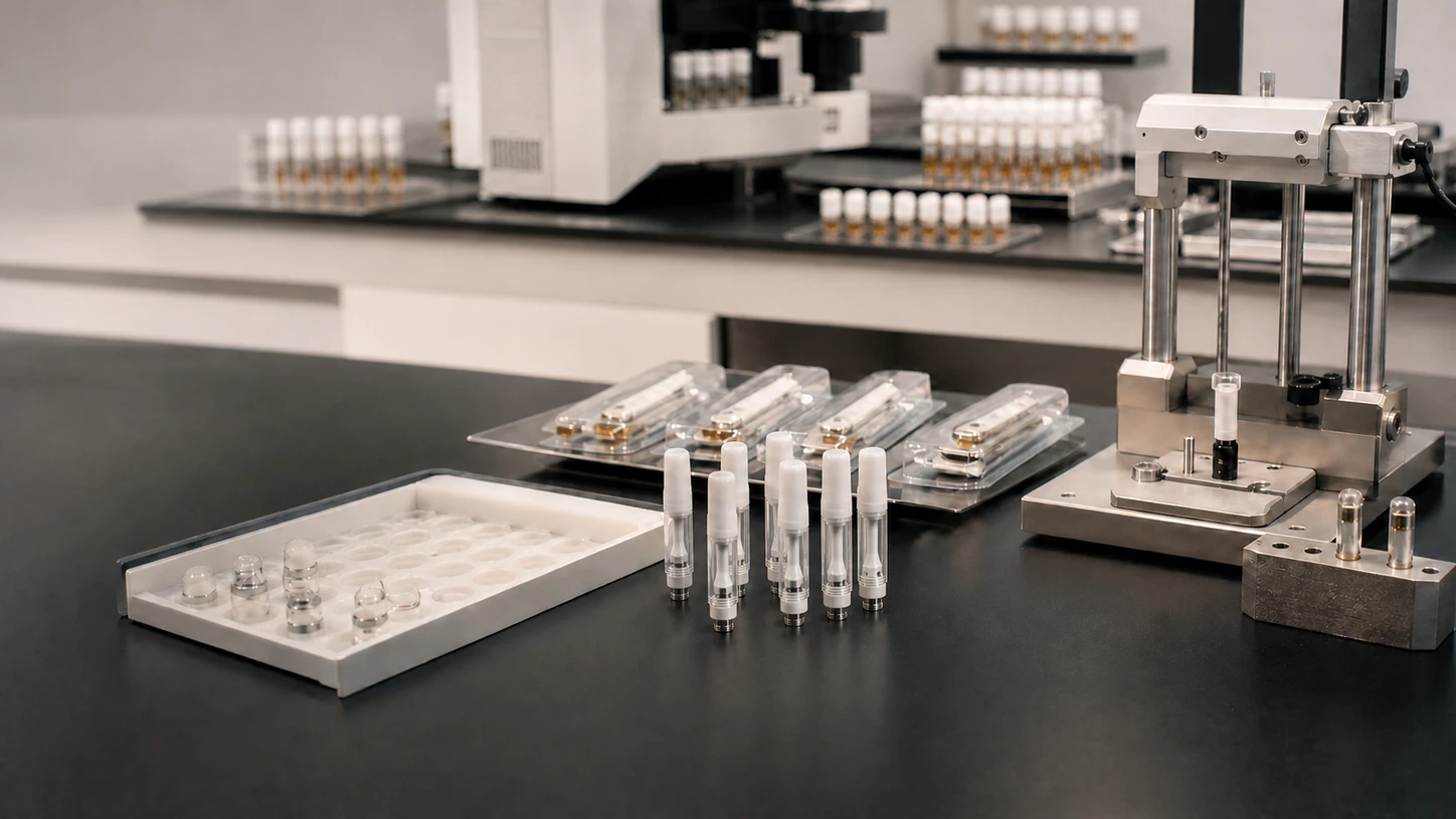Multi-channel electrical validation fixture for cannabis vape testing