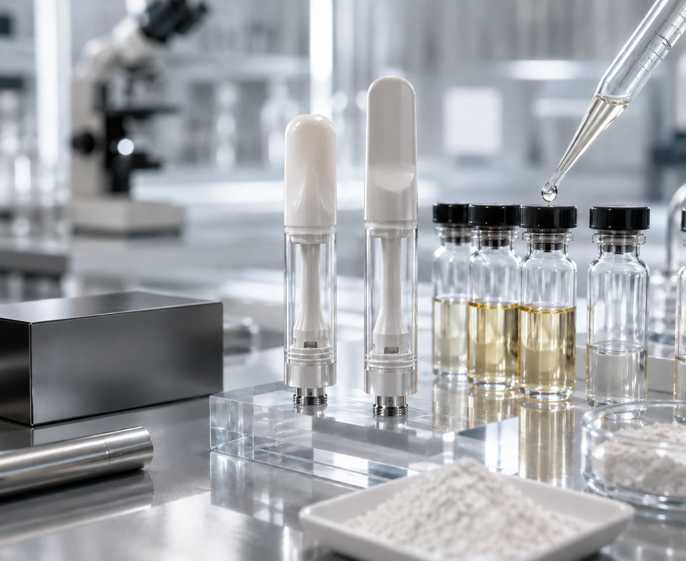 Ceramic cartridges and oil samples for validation planning