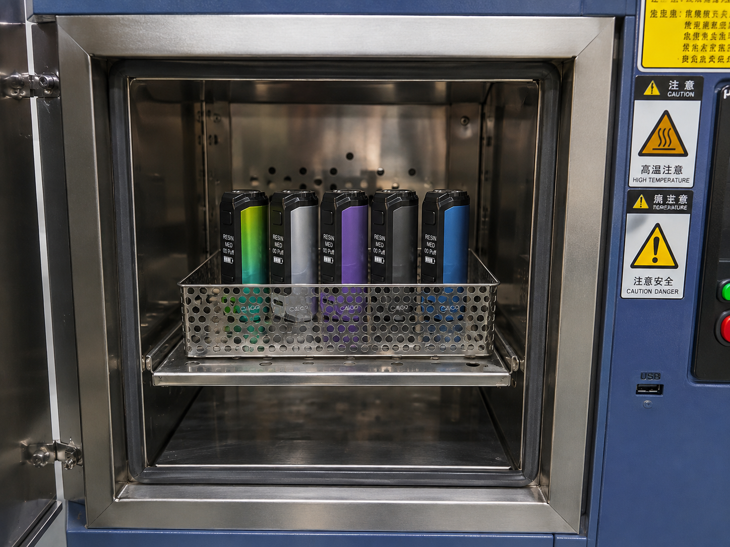 Temperature and humidity chamber for vape reliability testing