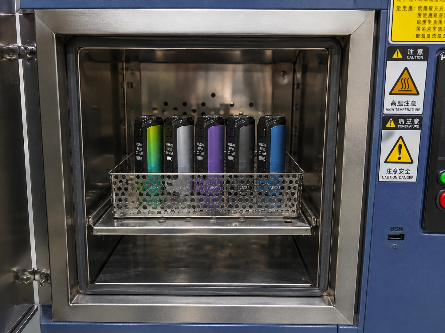 Temperature and humidity chamber for vape reliability testing